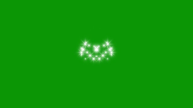 Dazzling white glitter motion, magical fairy star particles, glowing dust trail, elegant luminous curve, sparkling shimmer burst, cinematic fantasy visual overlay, green screen. 4k seamless animation
