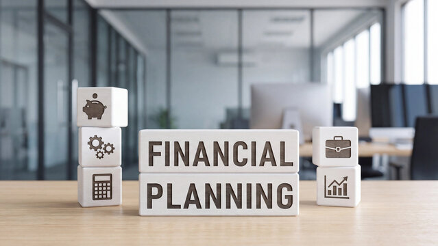 Financial planning strategy for savings investment budgeting and business wealth management growth