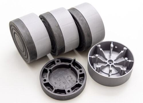 Grey and Black AntiVibration Pads for Appliances on White Background