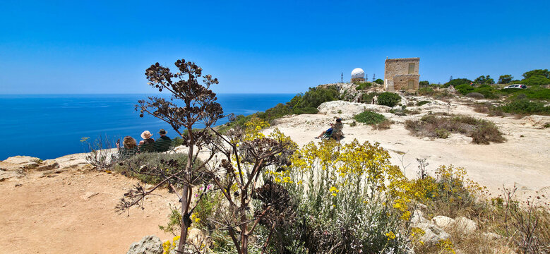 The Dingli Cliffs on the southwest coast of the island of Malta, about 13 kilometers from the capital, Valletta.