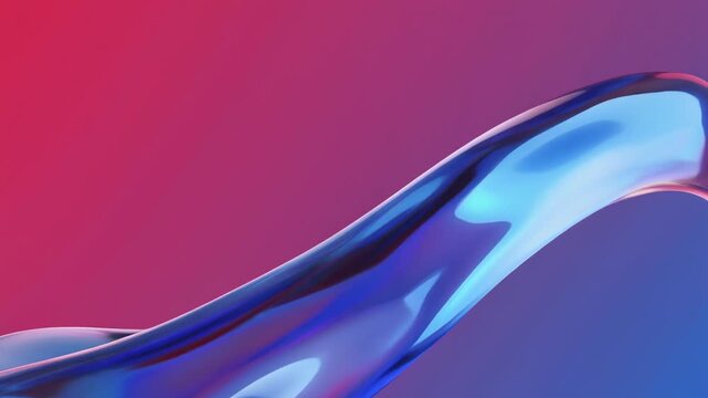 Fluid wave motion with blue liquid and red background during a subtle ripple effect