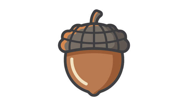 Acorn nut vector icon for autumn and harvest season