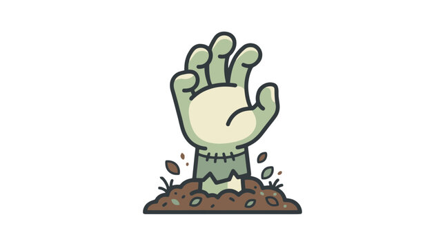 Zombie hand rising from the ground for halloween