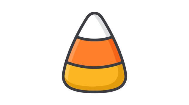 Minimalist candy corn vector icon for halloween celebration