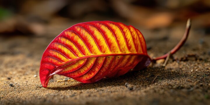 Red and yellow fruits of a nut variety lie on the harvested ground, which can be made into chips or crackers