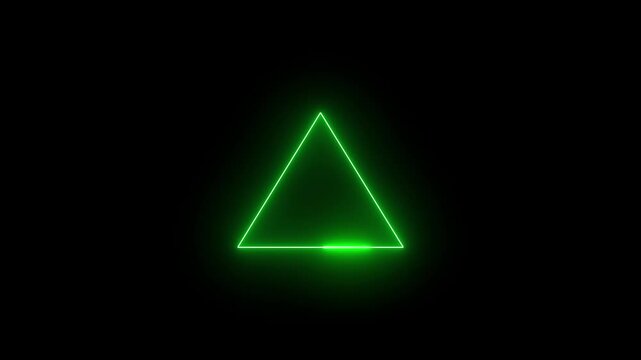  Blue Glowing Neon Triangle Shapes Animation on Black Background 4K video animatin.