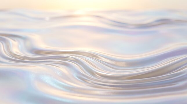 Iridescent holographic background texture, pearlescent shiny material, smooth liquid wave caustics, abstract pastel rainbow surface, light leak gradient stock photo