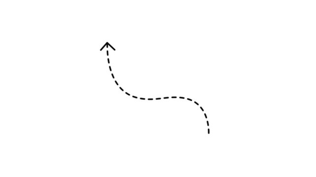Dotted Up arrow animation. dotted arrow moving upward motion.