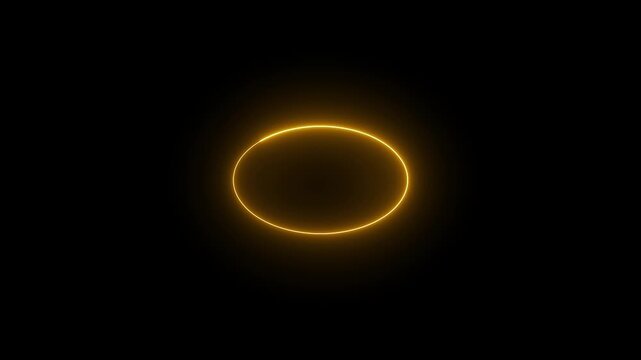 glowing neon oval circle frame light flicker loopable 4k alpha channel.