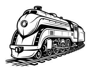 Vintage steam locomotive engine traveling on railway tracks with classic design and motion blur © MSTMARUFA