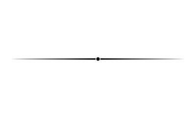 thin black straight horizontal line with small dark circle in center signifying division connection and balance elegant divider or separator for text and design elements isolated on white background. © OFFDESIGN