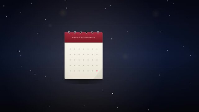 Animated Calendar Transitioning from September to December on Starry B