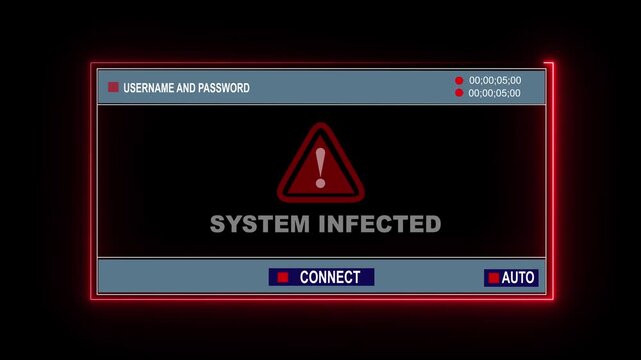 A green monochromatic terminal screen displaying a loading bar and verification message System Infected