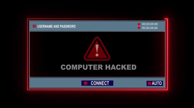 A green monochromatic terminal screen displaying a loading bar and verification message Computer Hacked