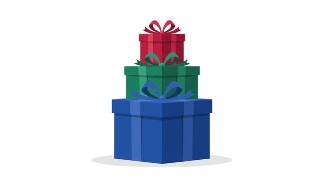 Stack of colorful gift boxes with ribbons and bows a vertical of brightly