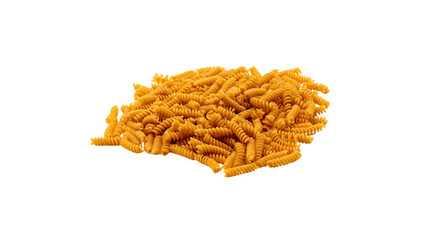 Fototapeta premium A heap of crispy indian savory snack sev noodles isolated on a white background with appetizer ingredient traditional isolated background celebration festival