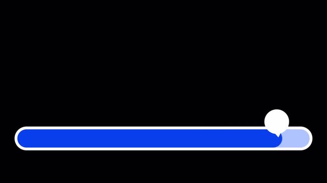 Minimalist blue progress bar loading animation for video editing.
