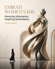 Fototapeta premium Emirati womens day poster with conceptual poster Emirati Women s Day modern architectural setting