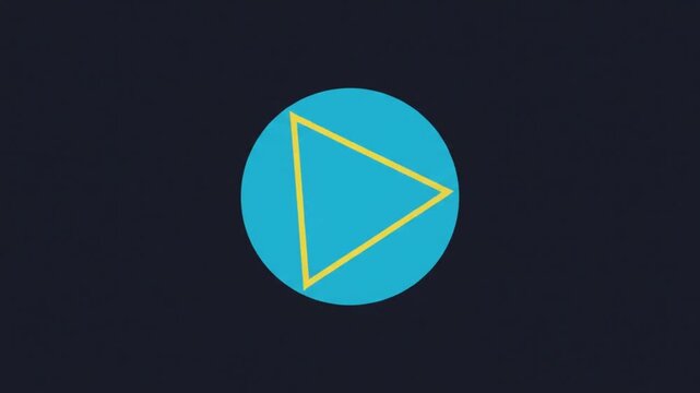 Minimalist geometric animation featuring yellow triangle inside blue circle