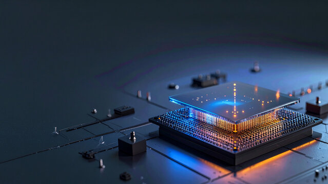 Semiconductor processor chip on motherboard circuit board, data transmission infrastructure, computing hardware device, system component, integrated circuit hardware setup for technology platform.