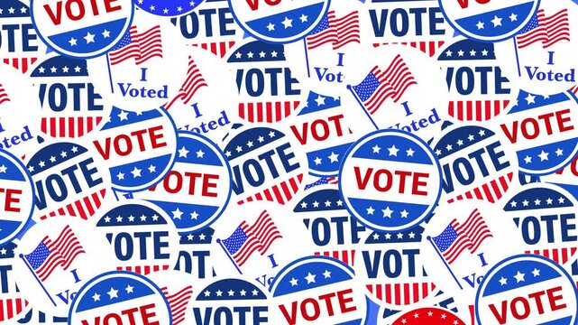 Animated Vote and I Voted Stickers Background