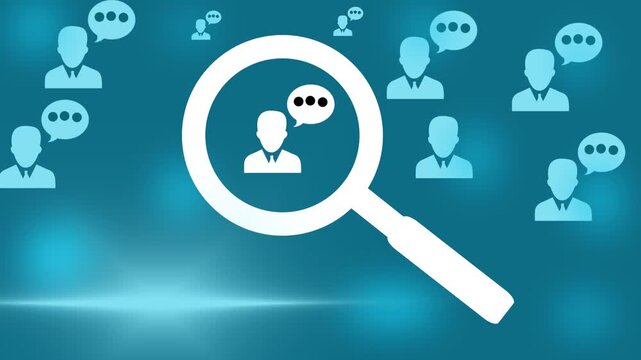 Sentiment analysis concept. AI opinion mining, customer feedback evaluation, emotion detection, social media analytic for marketing insight.Motion graphic 4k animation video.
