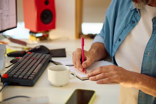 Anonymous man writes in his personal notebook