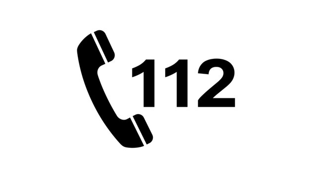 112 emergency phone call handset icon vector illustration isolated on white background stock design element graphic