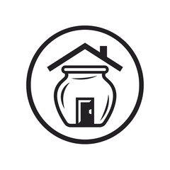Obraz premium Abstract house and vessel circle logo.