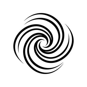 Abstract black swirl spiral vortex symbol.