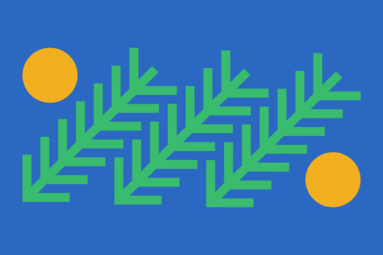 Geometric spruce branches