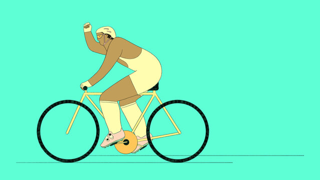 Cyclist Winning the Race