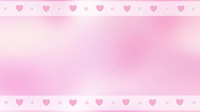 Sweet Pink Gradient Wallpaper With Cute Pink Heart And Star Video Motion Background