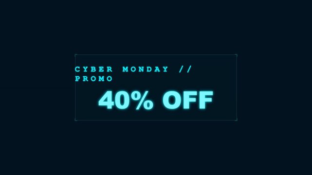 Cyber Monday promo title graphics with 40 percent off discount