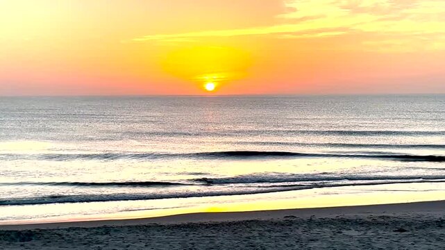 Sunrise over the Atlantic Ocean in Corolla North Carolina.