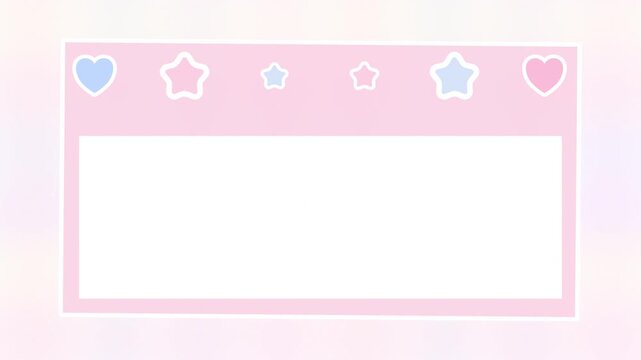 Cute Heart And Star Border Frame On Pastel Gradient Wallpaper Video Motion Background