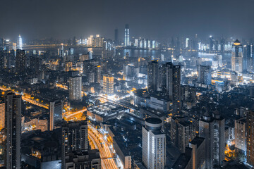 Obraz premium Night view of Wuhan, China