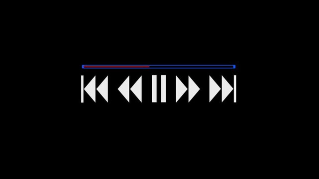Audio music timeline, Video music multimedia player with black background.4k