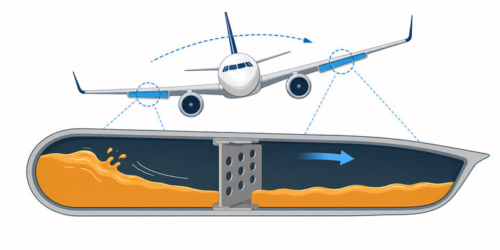 Aircraft fuel tank slosh baffle illustration