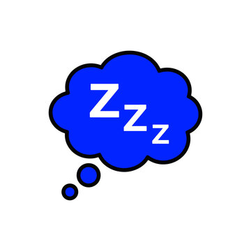 Blue zzz sleep symbol with glowing dots on dark background