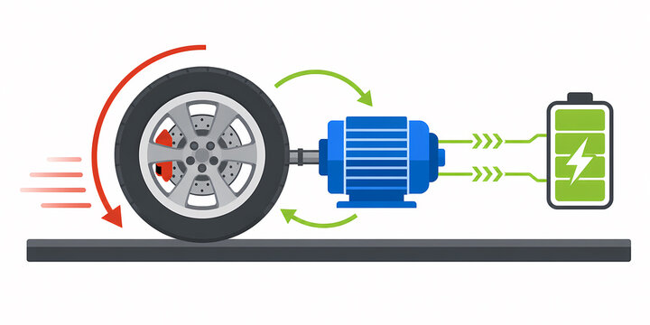Vehicle regenerative braking energy recovery illustration