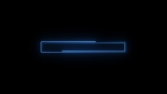 Blue colour neon search icon on black background animation.4k