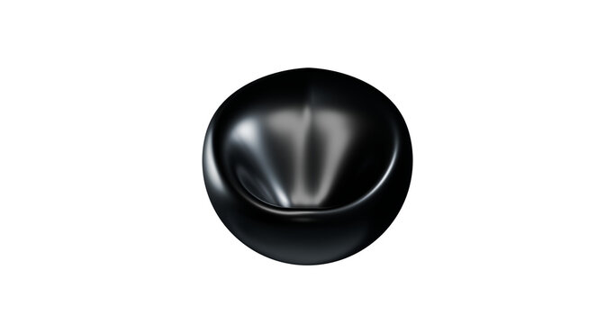 Leather shiny sofa seat with light in a transparent background