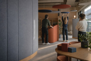 Fototapeta premium Office Acoustic Zoning Test for Workplace Noise and Sound Control