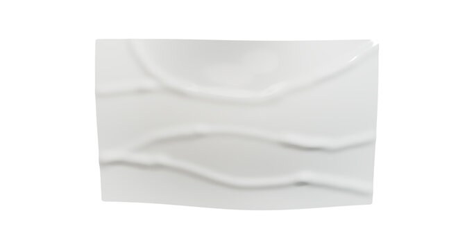 Wet paper with wrinkles and lines in a transparent background