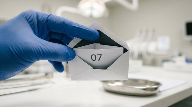 Close-up of a randomization number printed inside a sealed opaque envelope.