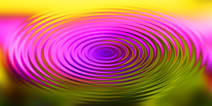 Vibrant ripple effect with glowing pink and purple circular wave patterns.