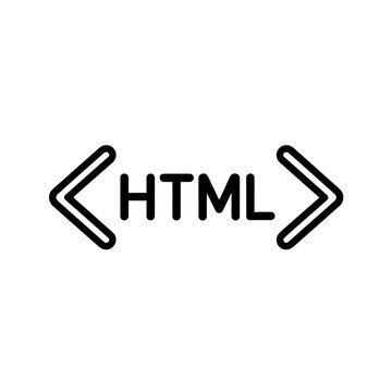Html code tag icon for web development and programming