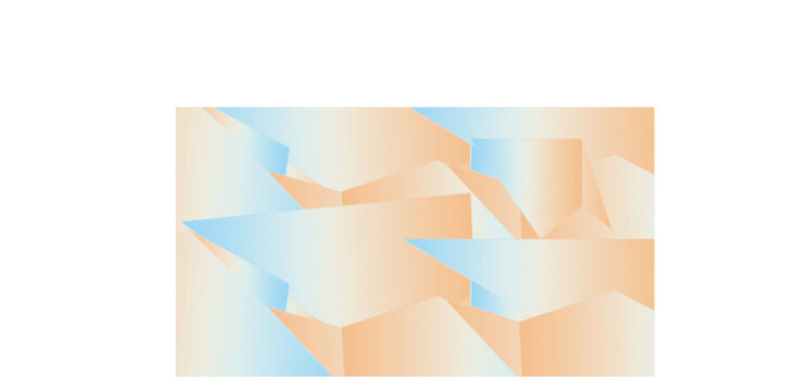 Pastel blue and peach geometric polygon shapes with soft gradient shadows