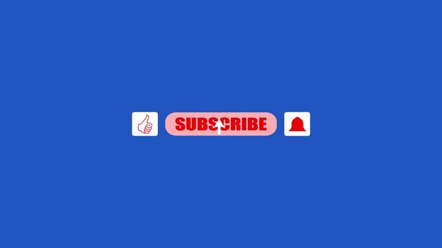 Animation of Pop up youtube subscribe like bell icon button click. 4K video